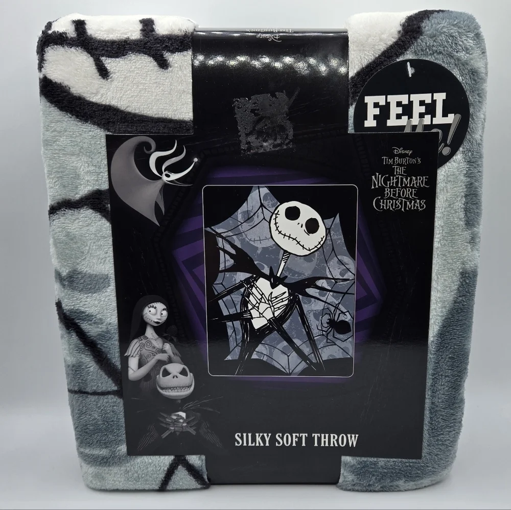 Disney Nightmare Before Christmas Jack Skellington Silky Soft Throw Blanket